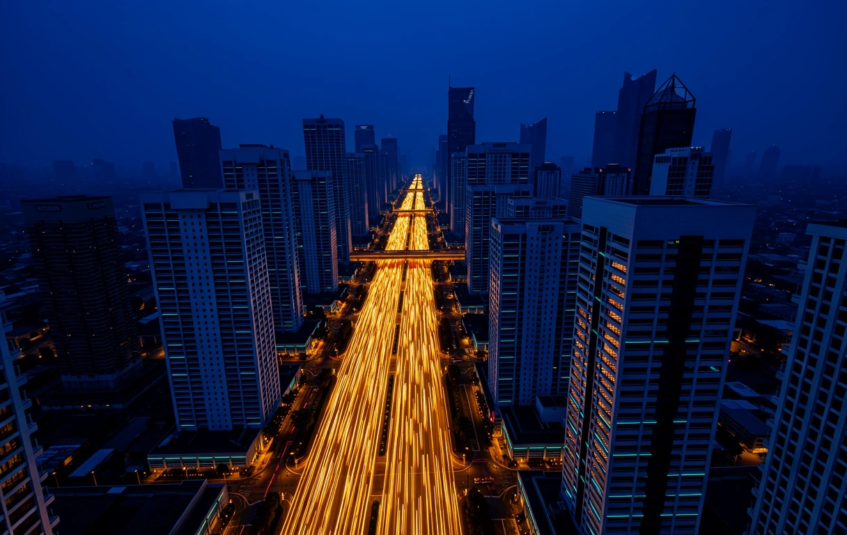Jakarta skyline at dusk