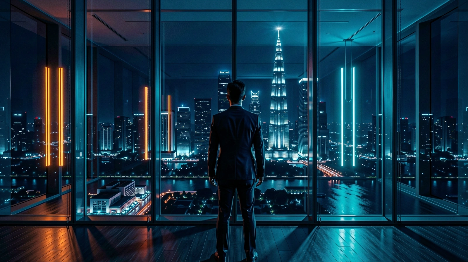 Perspective from a high-rise office